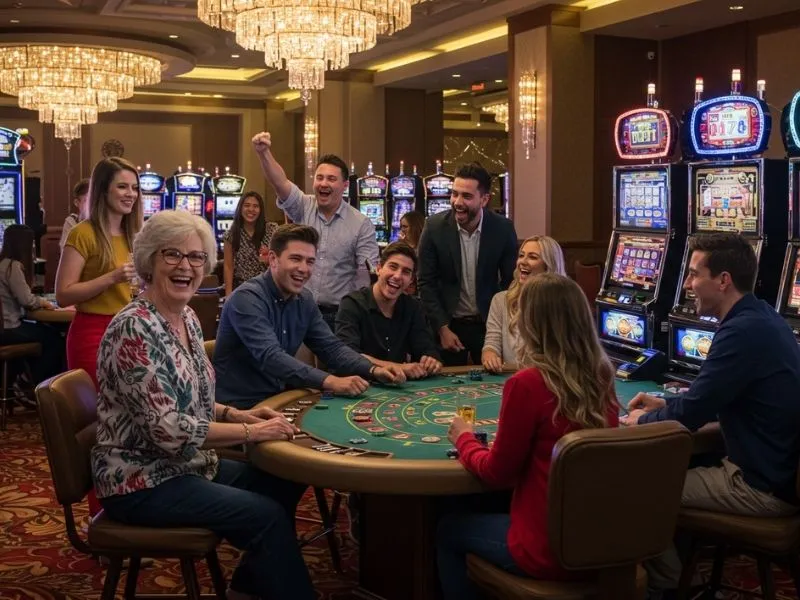 "Friends celebrating big wins while playing GCash games online"