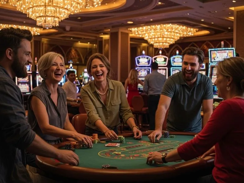 Friends laughing together while enjoying seamless online gaming through PayMaya login.