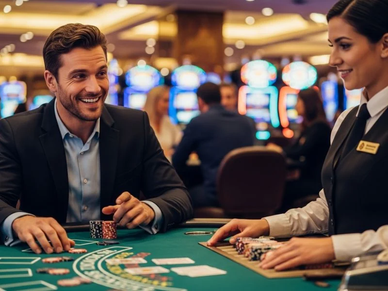 Encouraging smiles from players at the Perya Color Game board for first-time players.