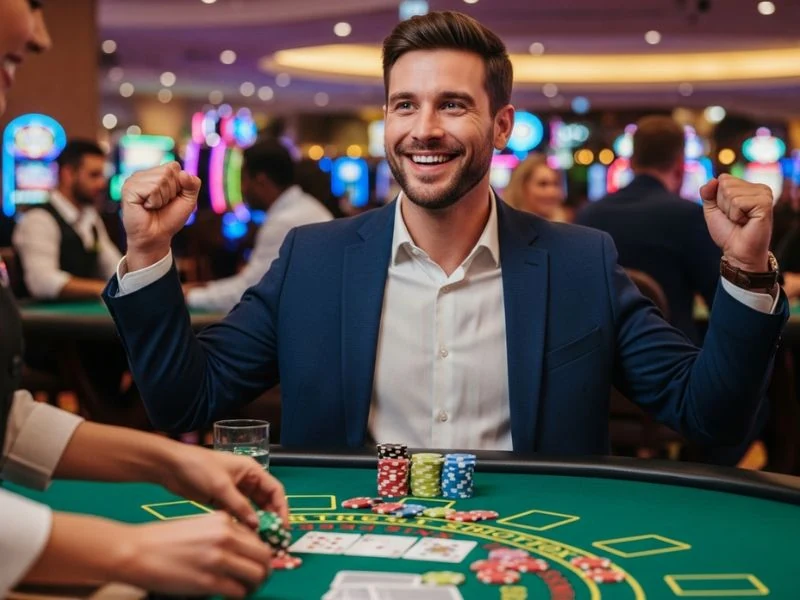 Players raising their hands in victory after a big win at Perya sa Quiapo El Fili.