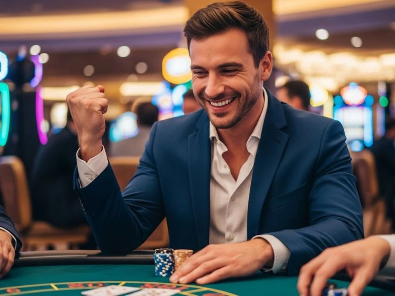 Smiling player with confidence after hitting the jackpot at Perya sa Quiapo El Fili.