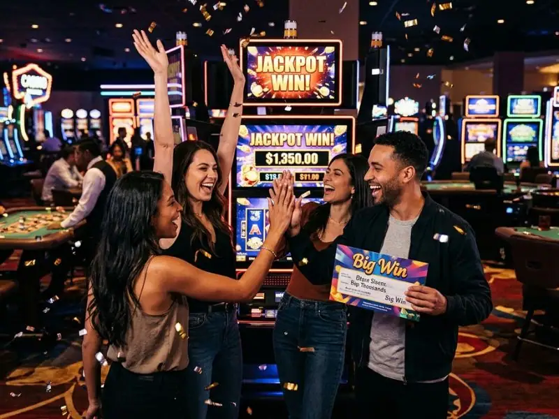 phdream online casino fun times and big casino wins are here for you lively casino scene with lights tables and winning players
