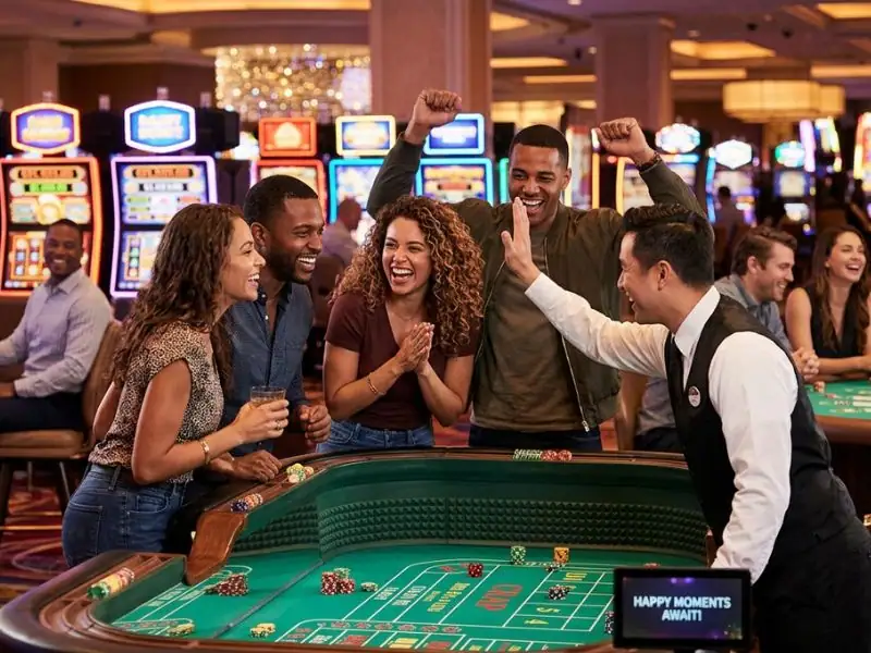 phdream online casino happy moments await in every casino game lively casino scene with lights tables and players enjoying games