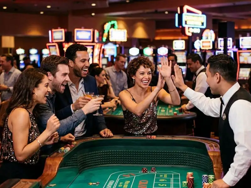 solaire online casino enjoy the excitement of chasing casino luck lively casino floor with lights and players enjoying games