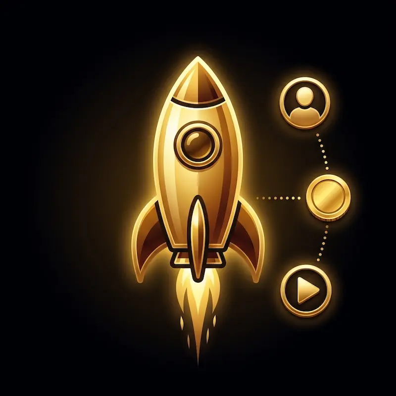 About Okebet guide illustration showing a rocket launch and step-by-step onboarding process for new online casino players