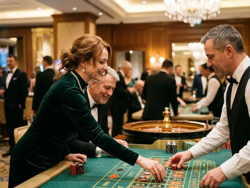 Fashionable lady celebrating a winning moment at Lucky Cola.com casino