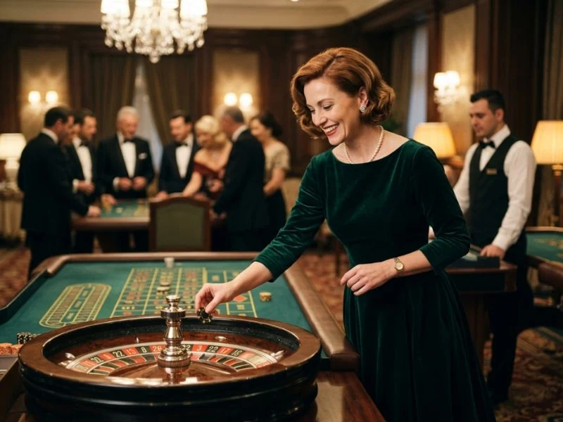 Classy lady playing casino games at PHCash.com casino with style