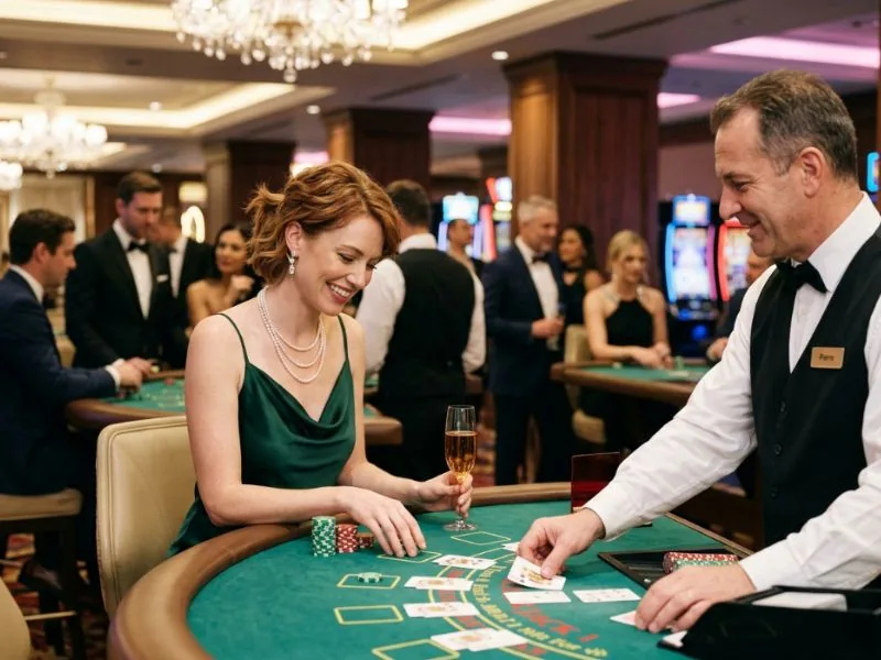 Elegant woman enjoying sophisticated evening at PHSky com casino login