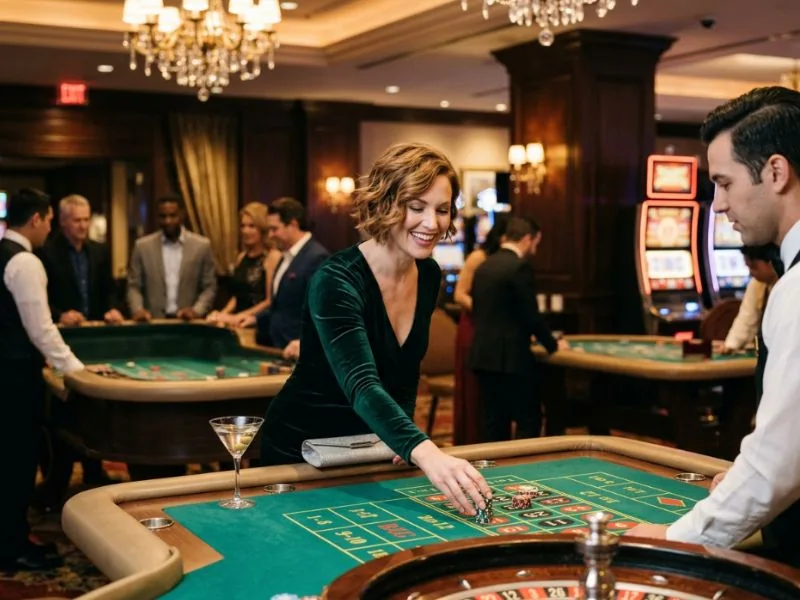 Graceful lady celebrating memorable evening at PHSky com casino login