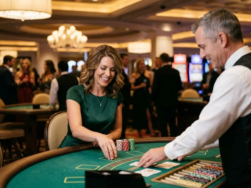 Charming woman enjoying an exclusive casino experience while exploring How to Earn Money in GCash.