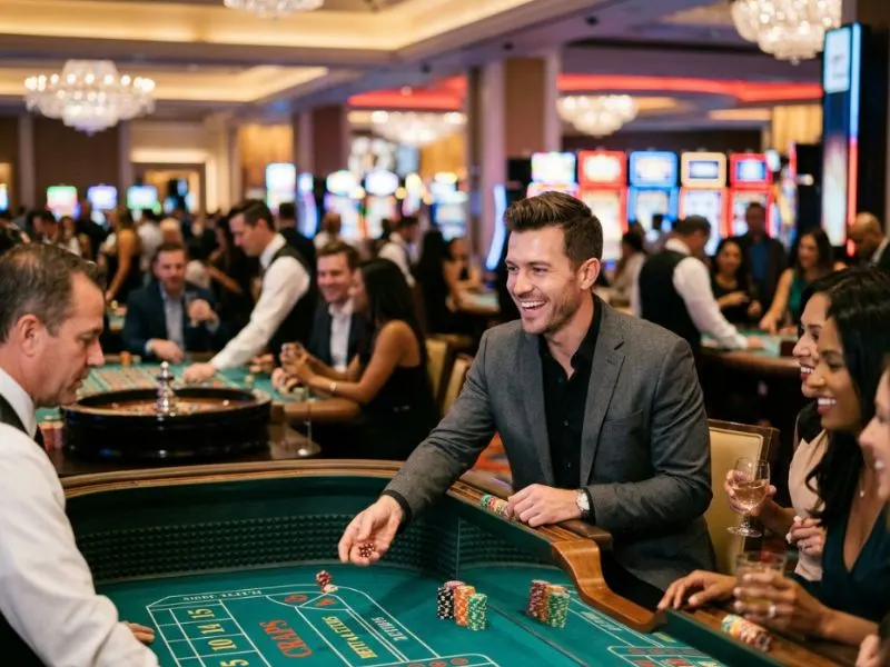 Elegant man enjoying a relaxing casino experience at Phil168 Online Casino Login.