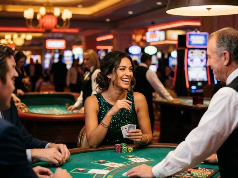 Confident woman enjoying games with GCash through strategic casino play