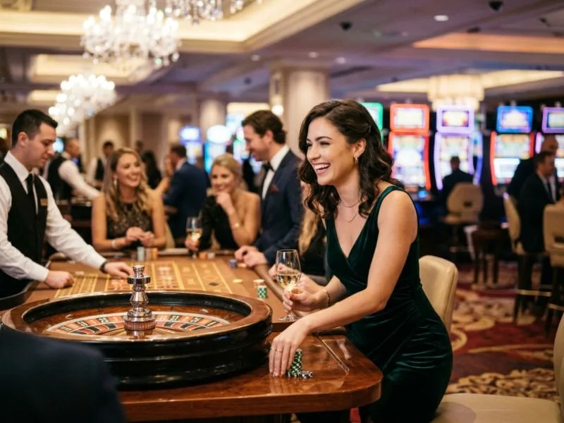 Woman playing games with GCash with patience and confidence