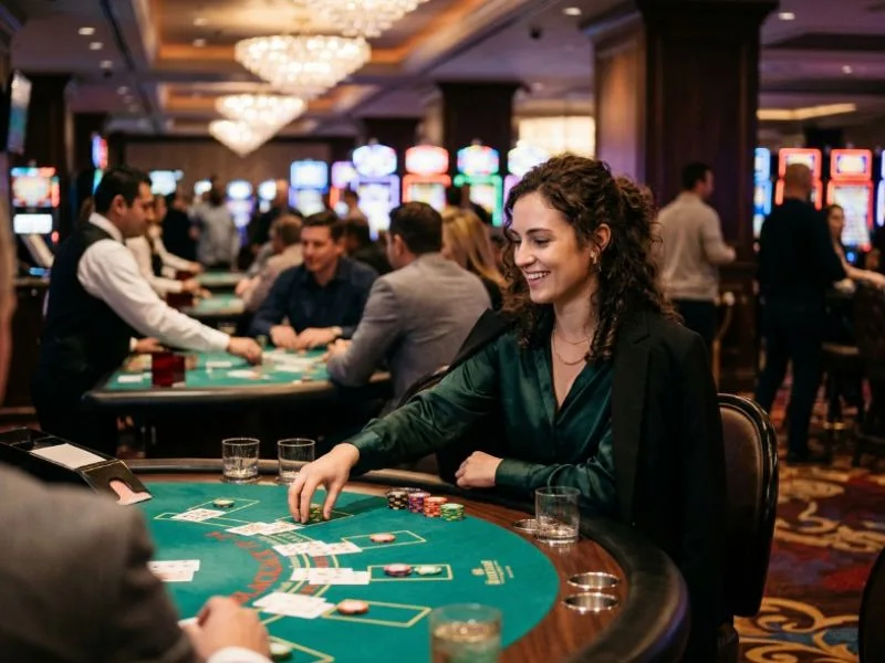 Woman playing GCash games earn money with focus and discipline