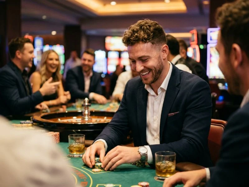 Skilled man playing GCash games earn money with smart betting decisions