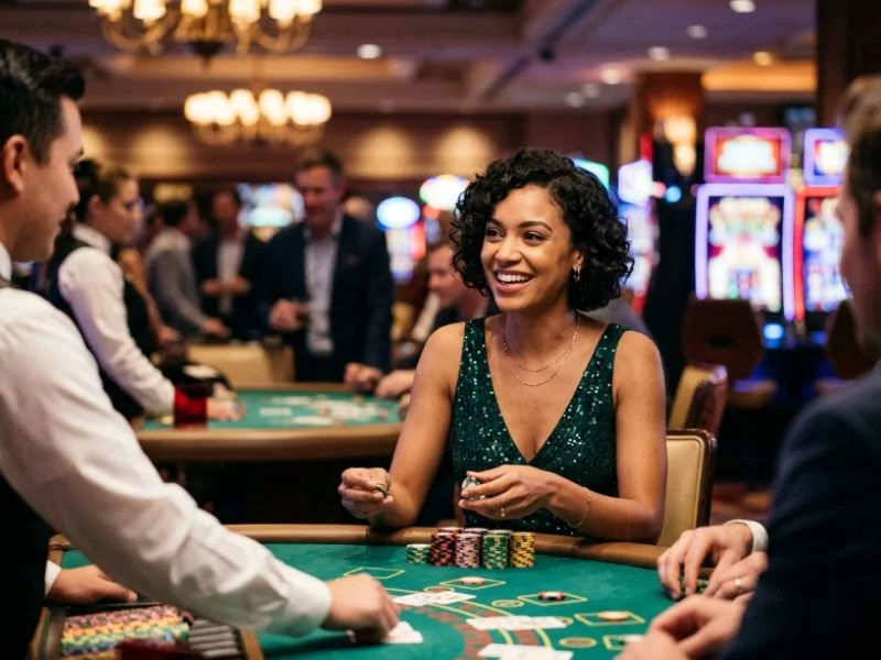 Experienced woman playing scatter game GCash with confidence and precision