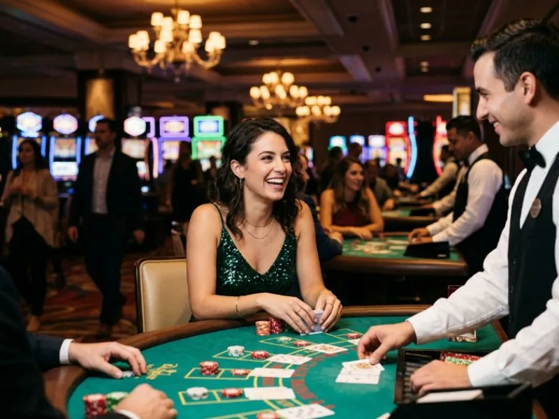 Woman enjoying casino games at LodiSlot 777 casino